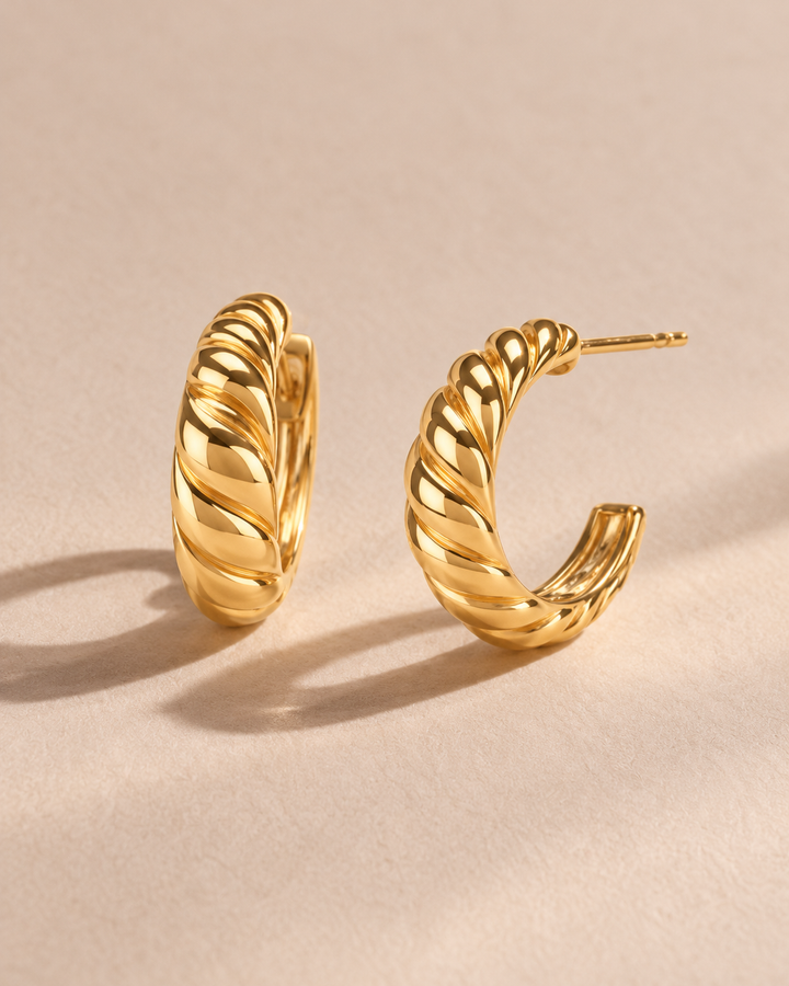 Twist Gold Hoops